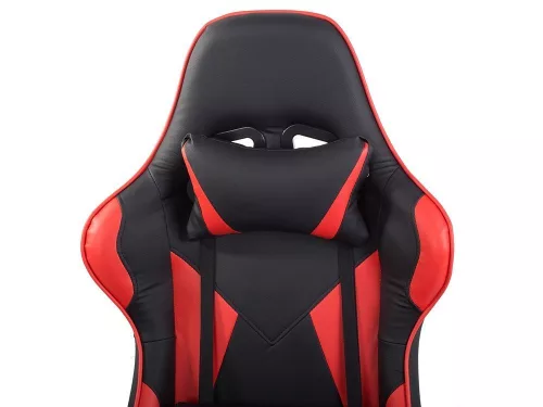 Gamer forgószék, irodai fotel, lábtartóval, piros