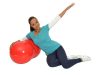 fitnesz 100cm széles gimnasztikai labda földimogyoró alakú pumpával, piros
