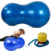 fitnesz 100cm széles gimnasztikai labda földimogyoró alakú pumpával, kék