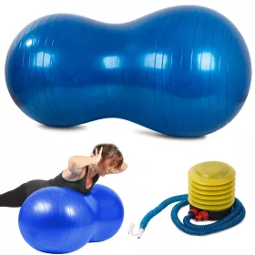   fitnesz 100cm széles gimnasztikai labda földimogyoró alakú pumpával, kék