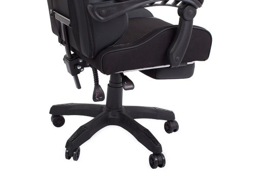 Gamer forgőszék, irodai fotel, lábtámasszal, fekete