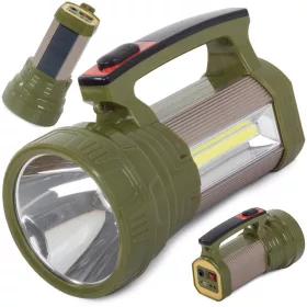   Napelemes  zseblámpa, Power bank funkció,   LED (CREE XM-L L2), Zöld