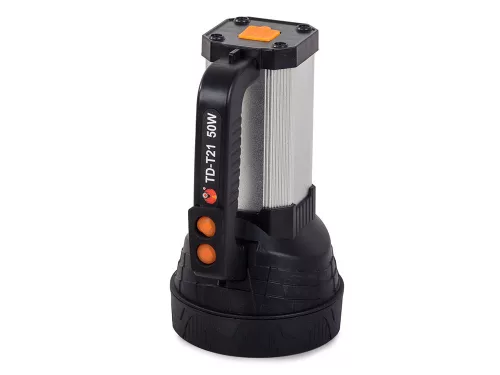 Napelemes zseblámpa, Power bank funkció, LED (CREE XM-L L2), ezüst