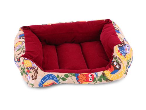 kutyaágy kutyafekhely 62cm x 53cm x 17cm, bagoly mintás