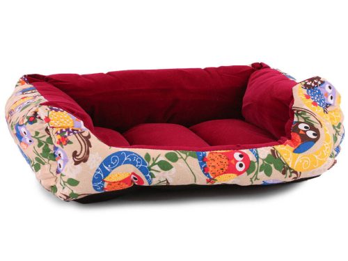 kutyaágy kutyafekhely 62cm x 53cm x 17cm, bagoly mintás