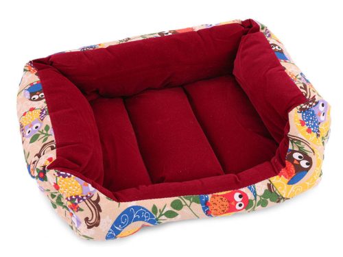 kutyaágy kutyafekhely 62cm x 53cm x 17cm, bagoly mintás