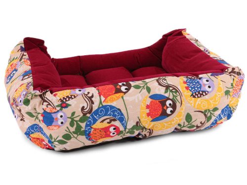 kutyaágy kutyafekhely 62cm x 53cm x 17cm, bagoly mintás