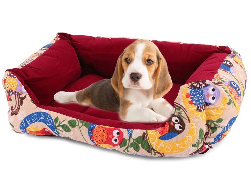 kutyaágy kutyafekhely 62cm x 53cm x 17cm, bagoly mintás