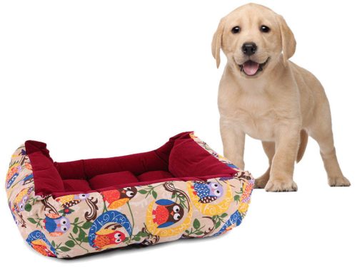 kutyaágy kutyafekhely 62cm x 53cm x 17cm, bagoly mintás