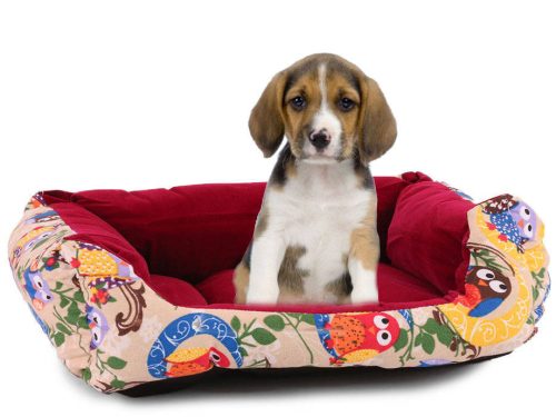 kutyaágy kutyafekhely 62cm x 53cm x 17cm, bagoly mintás