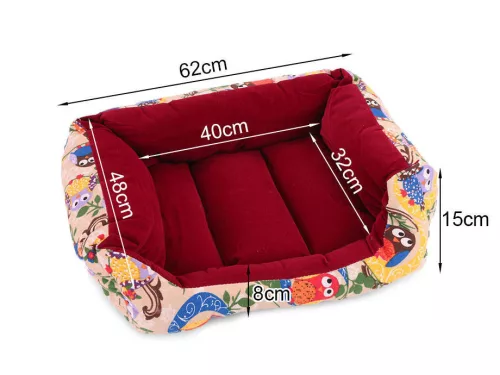 pat pentru câini 62cm x 53cm x 17cm, model bufniță