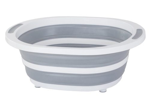 Összecsukható szilikon tál mosogató lefolyóval 5l