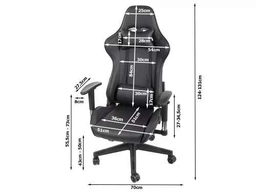 Irodai forgószék Gamer szék, fekete v2
