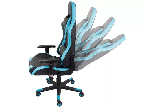 Irodai forgószék  Gamer szék, fekete/világoskék