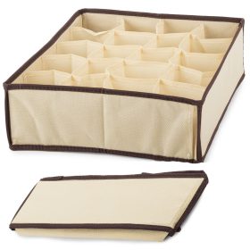   fehérnemű tároló, 20 rekeszes 35 cm x 27 cm x 10 cm, Bézs színű