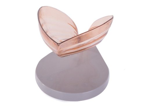 Levél alakú szappantartó fürdőszappanhoz lefolyóval narancssárga színű