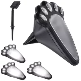 Napelemes LED lámpák, tapancs forma, 4 db.