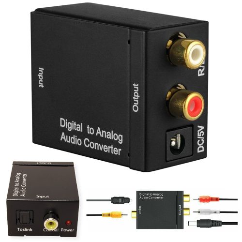 Digitális átalakító adapter (koaxiális, Toslink SPDIF / RCA R/L)