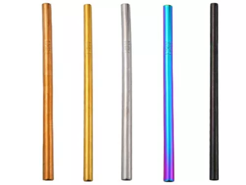 8db fém szívószál tisztitókefékkel 21,5X0,8cm