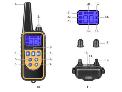 Elektromos kiképző kutyanyakörv 800m, távirányítóval