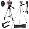 Tripod állvány telefonhoz, fényképezőgéphez, 34-100 cm, bluetooth-os távirányítóval