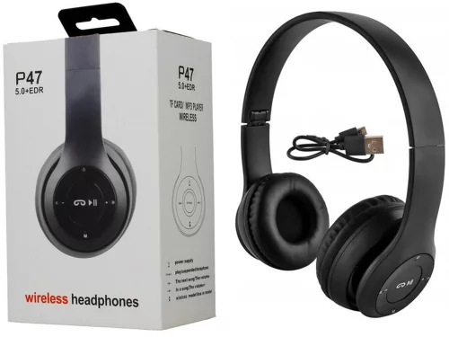 Vezeték nélküli fejhallgató p47 bluetooth mikrofon mp3