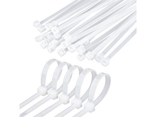 Kábelkötegelő, gyorskötöző 2,5x100 100 db fehér