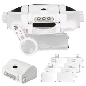   Nagyítószemüveg Led világítás cserélhető lencsék 13X