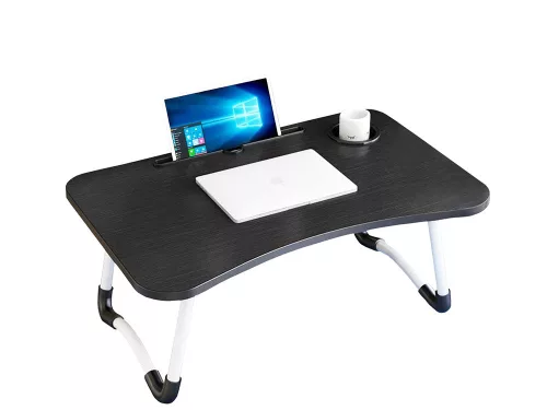Laptop asztal, 28 x 60 x 40 cm, fekete