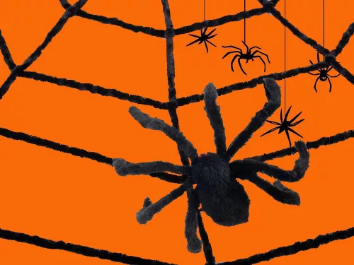 Mesterséges nagy pókháló fekete halloween dekoráció