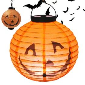   Lámpás tök led világító dekoráció halloween papír dekoráció