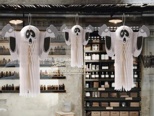 Szellem papír halloween szellem 3d hajtogatott papír dekoráció fehér 51cm