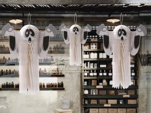 Szellem papír halloween szellem 3d hajtogatott papír dekoráció fehér 51cm