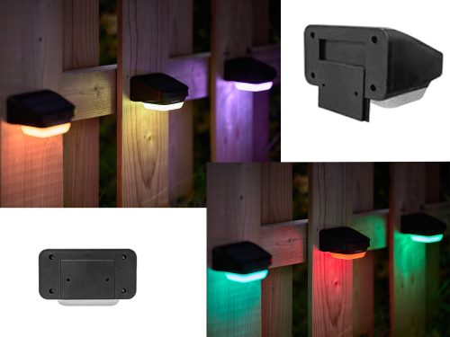 Napelemes kerti led lámpa rgb lépcsőhöz terasz kerítés alkony érzékelő