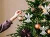 Karácsonyfa angyal medálok 3db csillogó csecsebecse