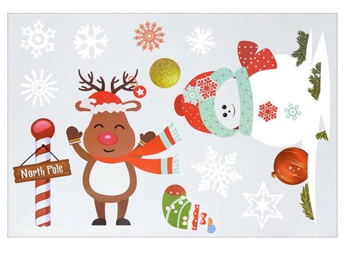 Karácsonyfa matricák az ablakhoz