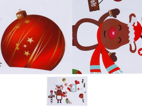 Karácsonyfa matricák az ablakhoz