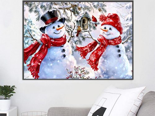 Gyémánt hímzés hóember készlet karácsonyi 5d