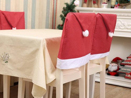 Karácsonyi Mikulás sapka székhuzatok x6