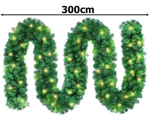 Mesterséges karácsonyfa füzér, 50 LED, 3 m