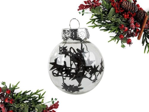 Karácsonyfadísz gömb 6 cm-es szett, 24 ünnepi fekete