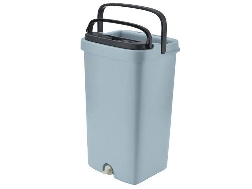 Kétkamrás lapos felmosó vödör kicsavaróval a padló tisztításához, 3x párna