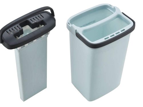 Kétkamrás lapos felmosó vödör kicsavaróval a padló tisztításához, 3x párna