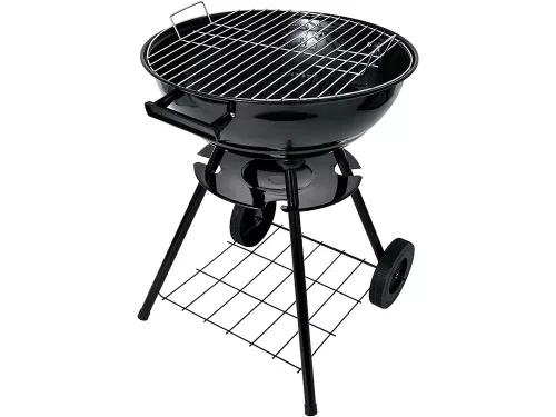Álló kerti grill kerekekkel, fedővel 68X50cm