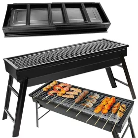   Utazó grill hordozható összecsukható tok faszén kemping bbq nagy
