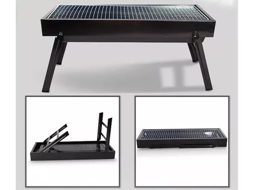 Utazó grill hordozható összecsukható tok faszén kemping bbq nagy