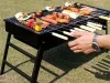 Utazó grill hordozható összecsukható tok faszén kemping bbq nagy