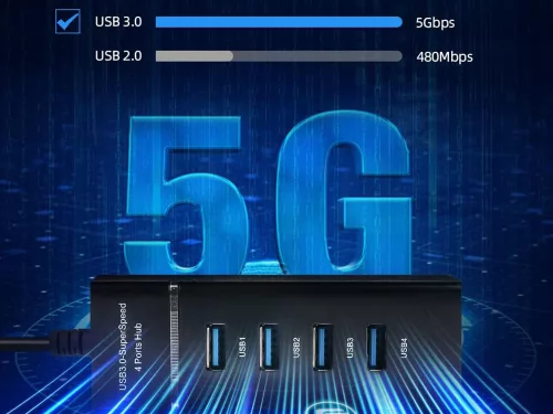 Hub usb 3.0 port splitter 4 port fekete
