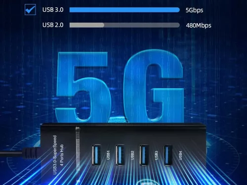 Hub usb 3.0 port splitter 4 port fekete
