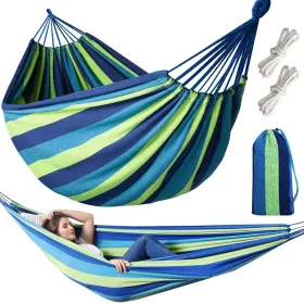   Függő két személyes kerti függőágy 300x160cm brazil XXL táskahuzat